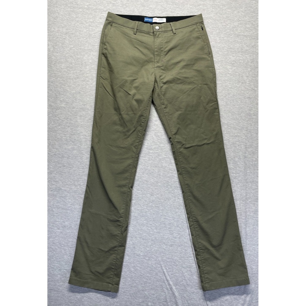Old Navy Straight Built-In Flex Ultimate Tech Chino Pants Mens 34x36 Olive Green